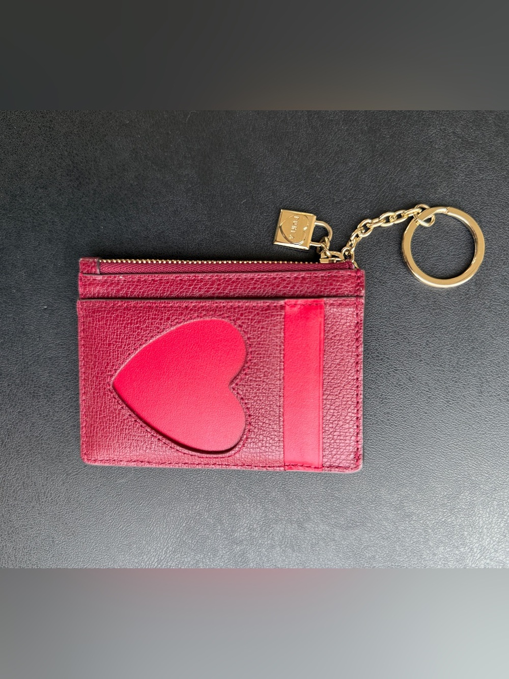 Furla Lovely Red Heart Cutout Cardholder Wallet